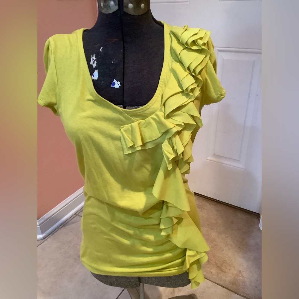 Green Ruffle Top